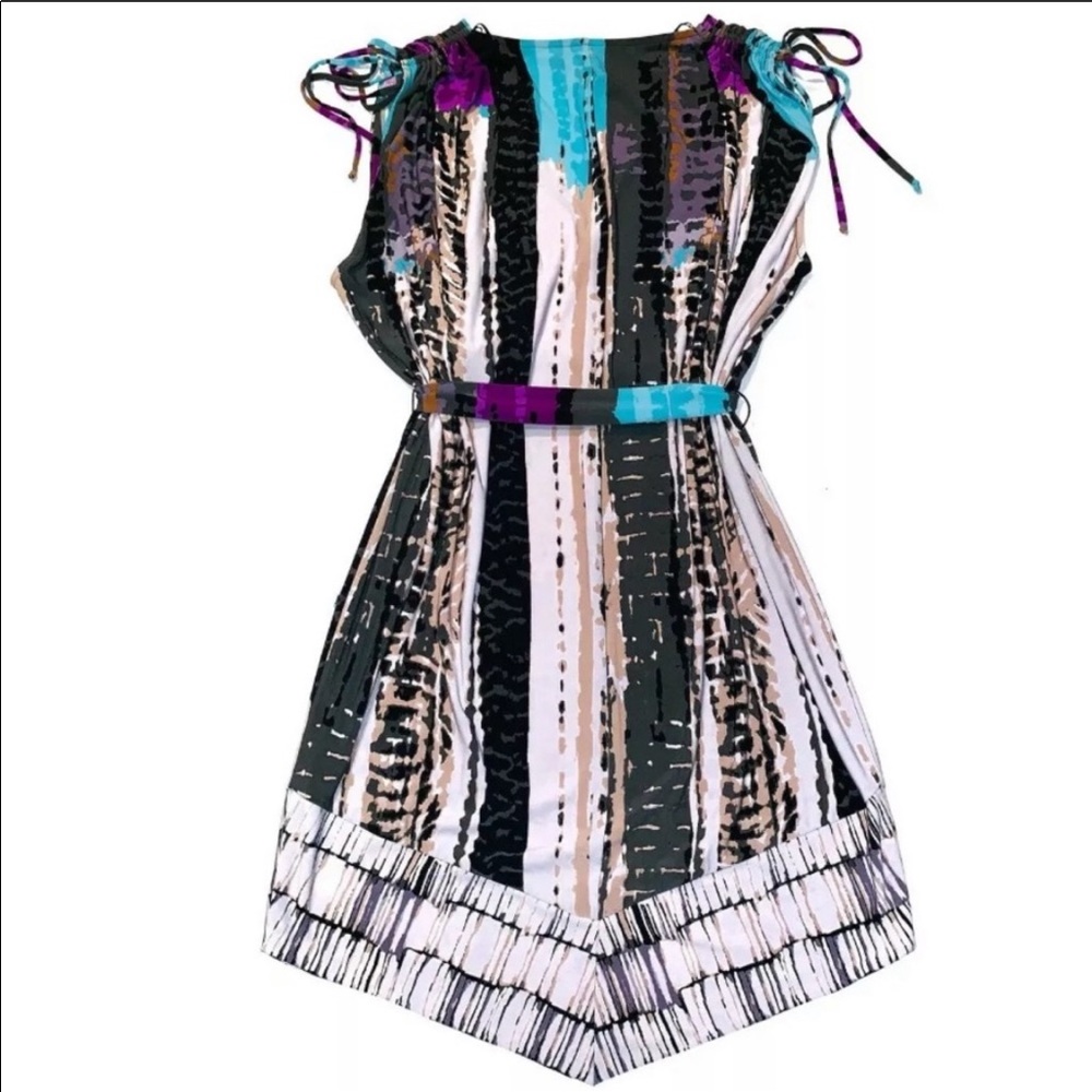 ALI RO Sleeveless Abstract Print Shift Dress- 8(M) - Picture 5 of 6